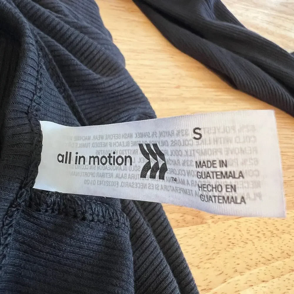 All in Motion Women's Black Long Sleeve Twist Front T-Shirt - Size Small - NWT - Picture 2 of 10